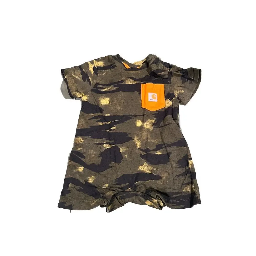 Carhartt Short Sleeve one piece Boys 6M Outdoor Camo Hunting Shorts 6 months - Picture 1 of 6